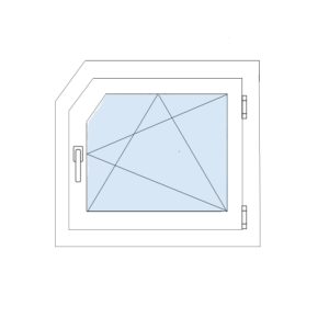Пластиковое окно -трапеция Rehau с поворотно откидной створкой