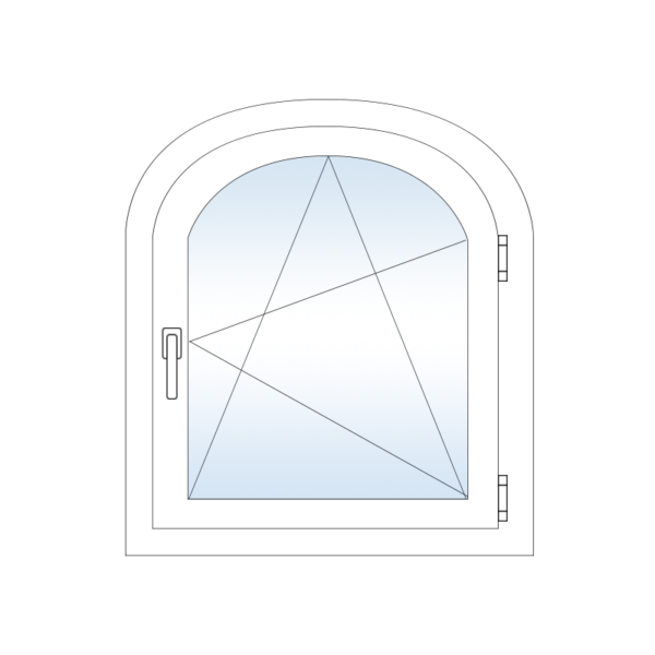 Арочное пластиковое окно Rehau с поворотно откидной створкой
